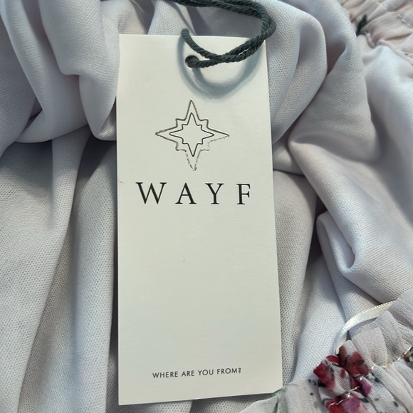 WAYF Floral Off The Shoulder Ruffle Lined Pull Sleeve Top Size Large NWT - Picture 8 of 10